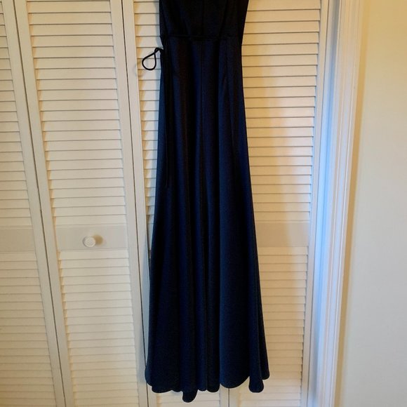 BHLDN Dresses & Skirts - BHLDN Tansy Satin Charmeuse Maxi Dress in Midnight (Navy)